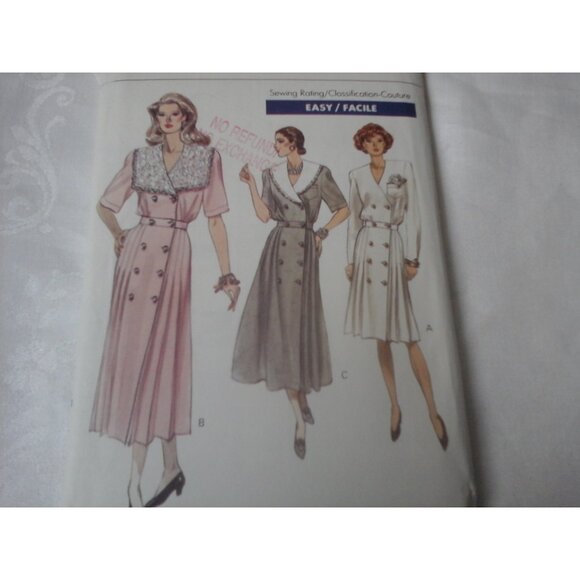 Four 80s Vogue sewing patterns UNCUT dresses blouses shirt jumper sz 12-18 - Picture 2 of 9